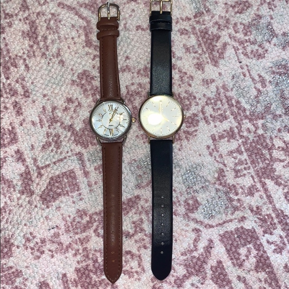 Charming Charlie’s Gold Leather Watches